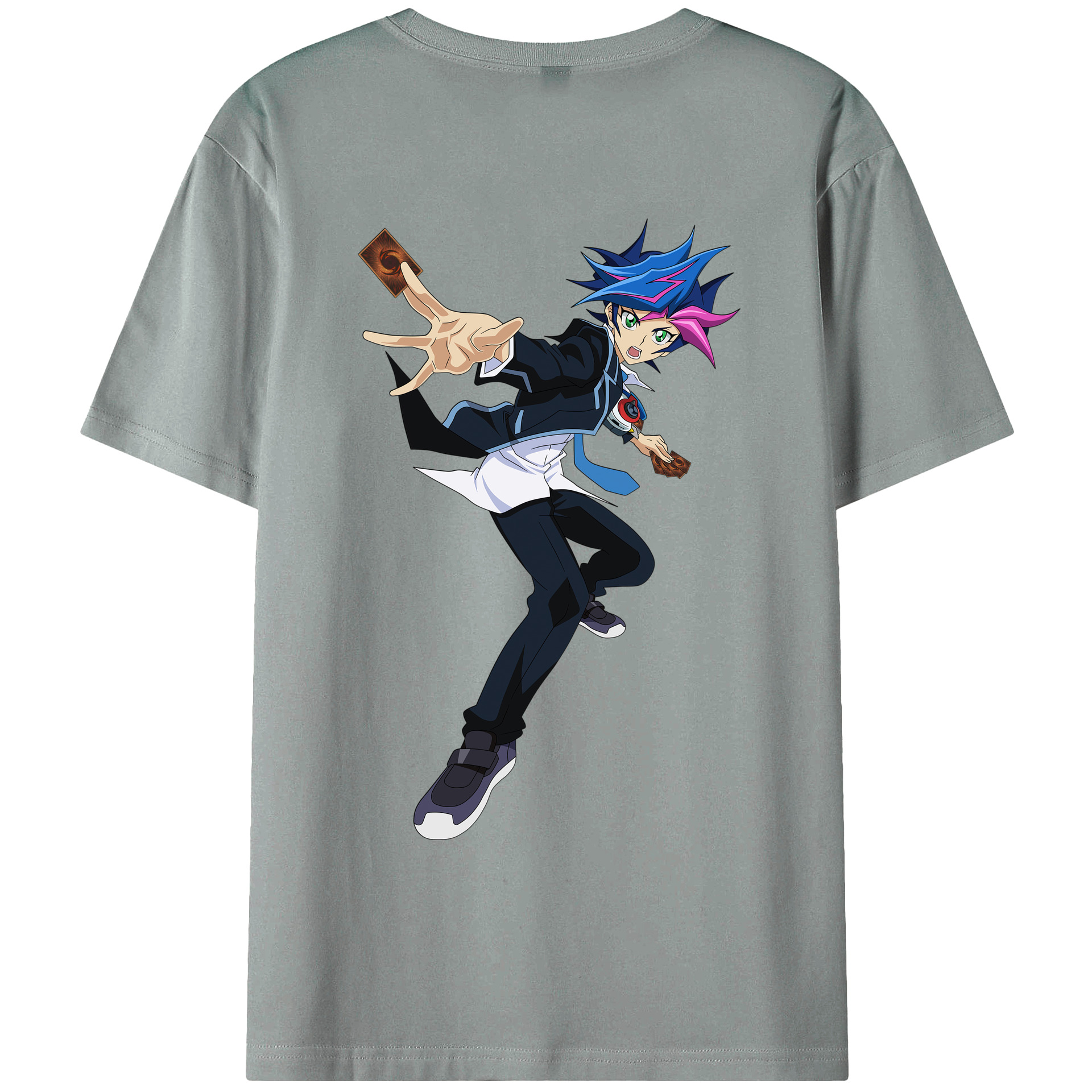 （画像用） 遊☆戯☆王 Yu-Gi-Oh! 綿100％ メンズ半袖Tシャツ（バックプリント） 通気性